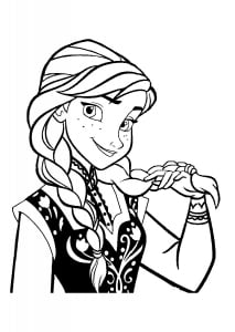Ausmalbild von Anna aus dem Disney-Film Die Eiskönigin (Ausmalbild)