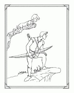 Ausmalbilder von Merlin dem Zauberer zum Ausmalen für Kinder (Ausmalbild von Die Hexe und der Zauberer)
