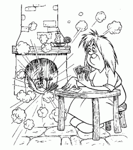 Kostenlose Ausmalbilder von Merlin dem Zauberer zum Ausmalen (Ausmalbild von Die Hexe und der Zauberer)