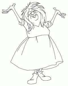 Ausmalbilder von Merlin dem Zauberer zum Ausmalen für Kinder (Ausmalbild von Die Hexe und der Zauberer)