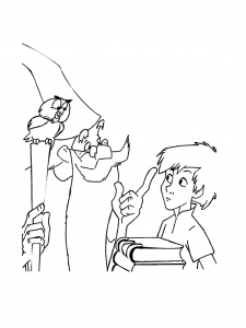 Bild von Merlin dem Zauberer zum Herunterladen und Ausmalen (Ausmalbild von Die Hexe und der Zauberer)