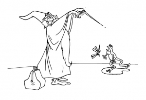 Kostenlose Ausmalbilder von Merlin dem Zauberer zum Ausmalen (Ausmalbild von Die Hexe und der Zauberer)