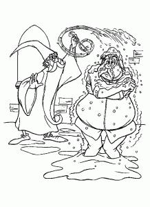 Ausmalbilder von Merlin dem Zauberer für Kinder (Ausmalbild von Die Hexe und der Zauberer)