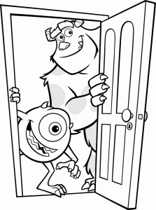 Immer noch hinter der Tür. (Ausmalbild von Die Monster AG)