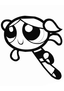 Bubble Malbuch mit dicken Linien (Ausmalbild von Die Powerpuff Girls)