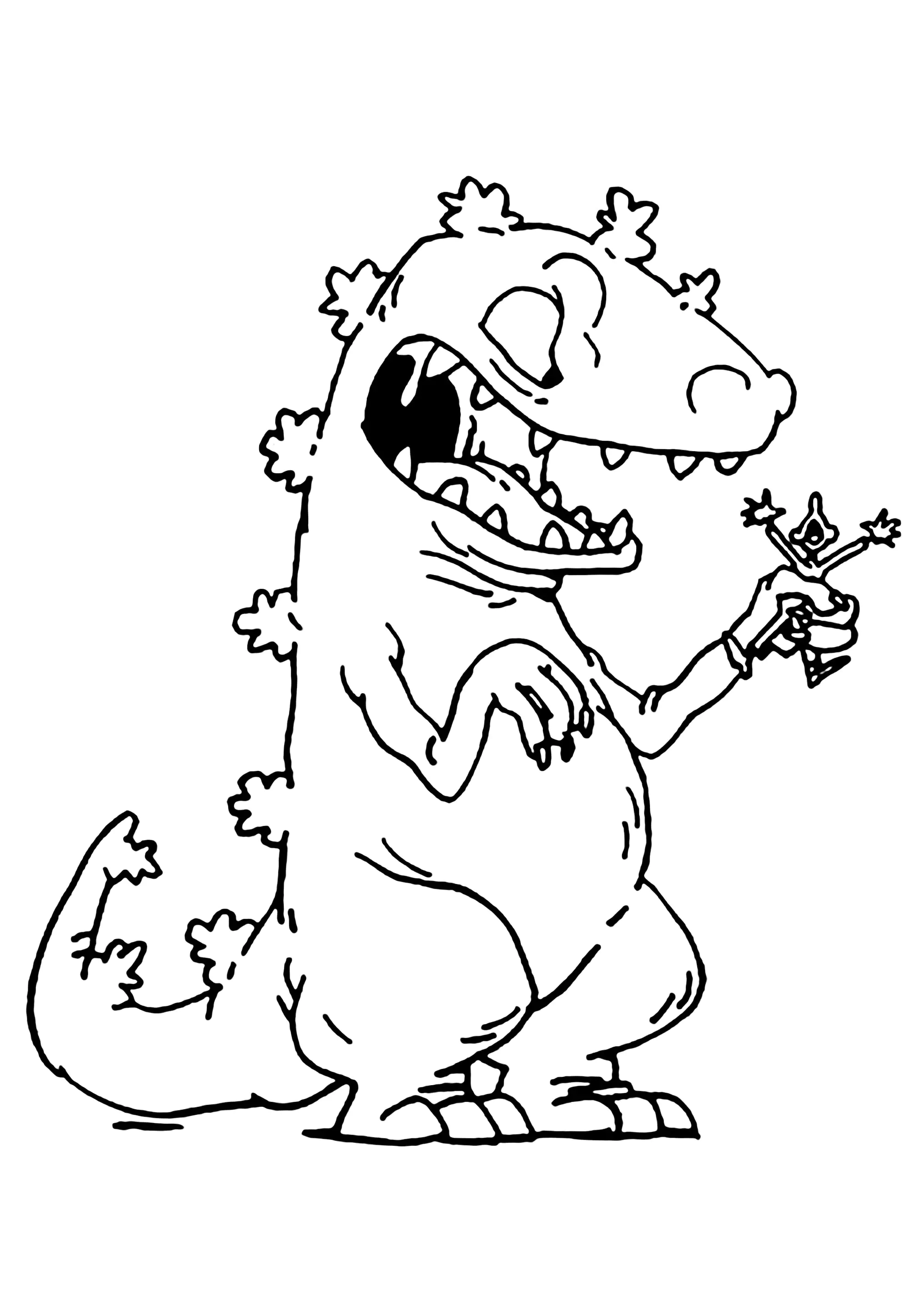 Der große Dinosaurier (Ausmalbild von Die Rugrats zum Ausdrucken und Ausmalen für Kinder)