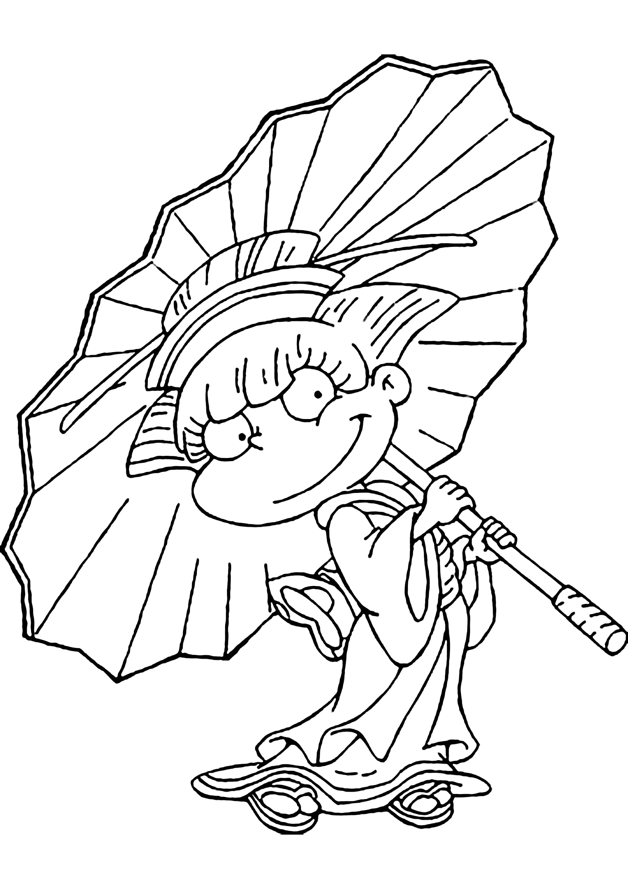 Angelica Pickles als Geisha (Ausmalbild von Die Rugrats zum Ausdrucken und Ausmalen für Kinder)
