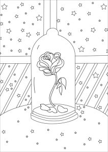 Die Schöne und das Biest: Die Rose (Ausmalbild)
