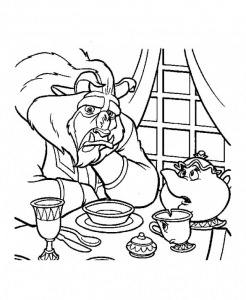 Die Schöne und das Biest Coloriage zum Ausdrucken (Ausmalbild)
