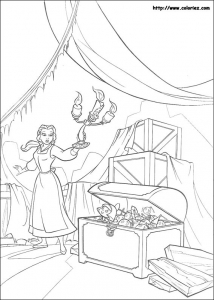 Die Schöne und das Biest Coloriage zum Ausdrucken (Ausmalbild)