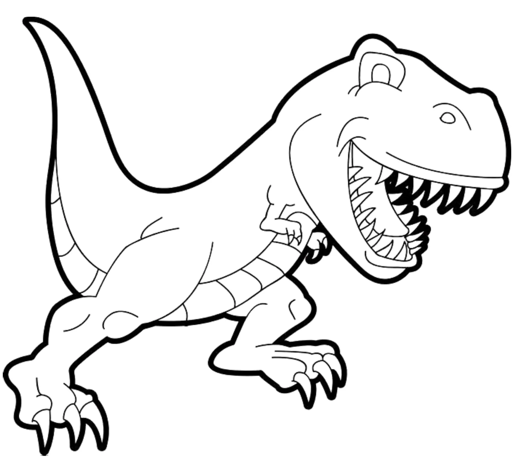 T-Rex (Ausmalbild von Dinosaurier zum Ausdrucken und Ausmalen für Kinder)