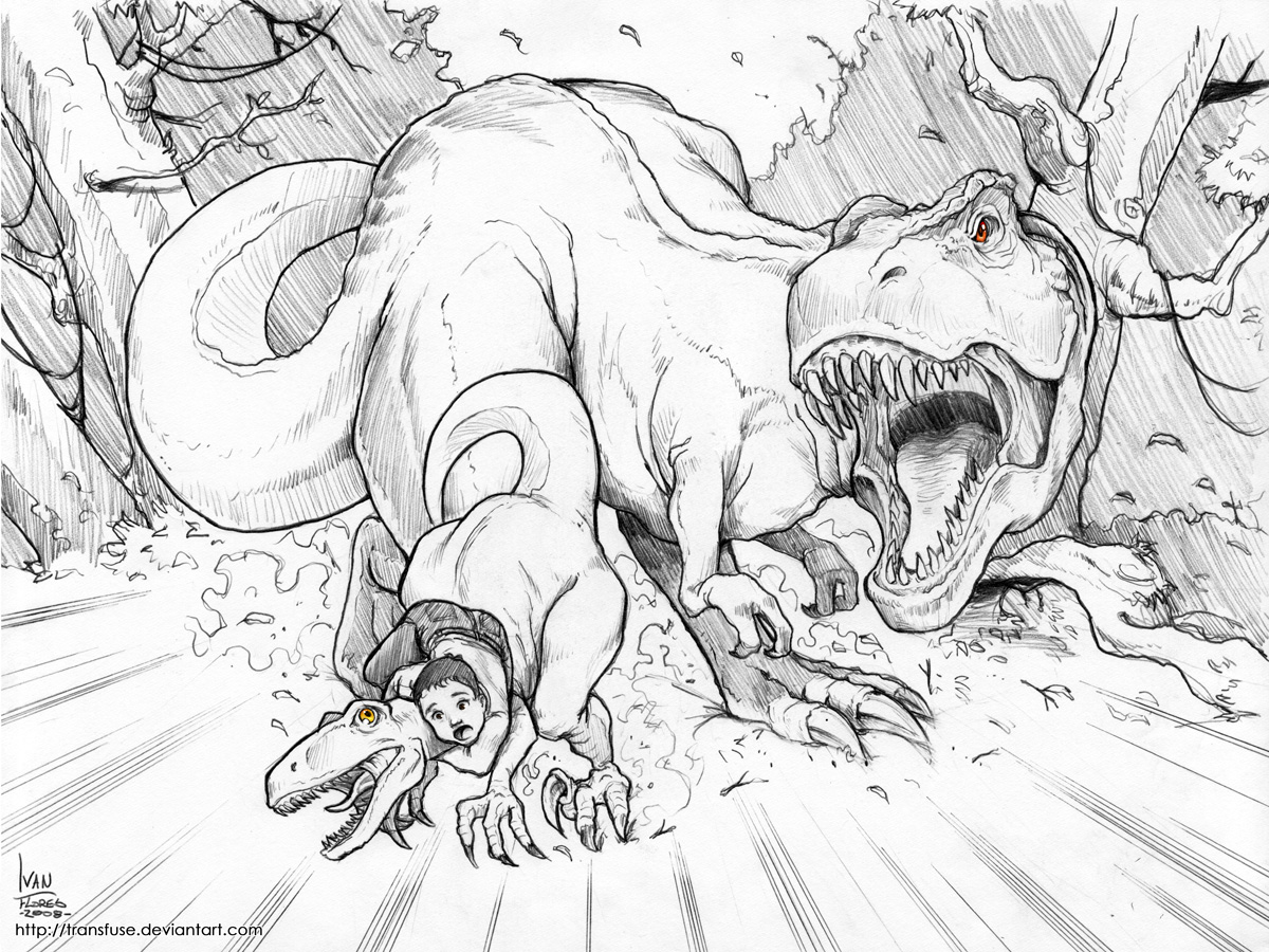 Wütender T Rex zum Ausmalen! (Dinosaurier)