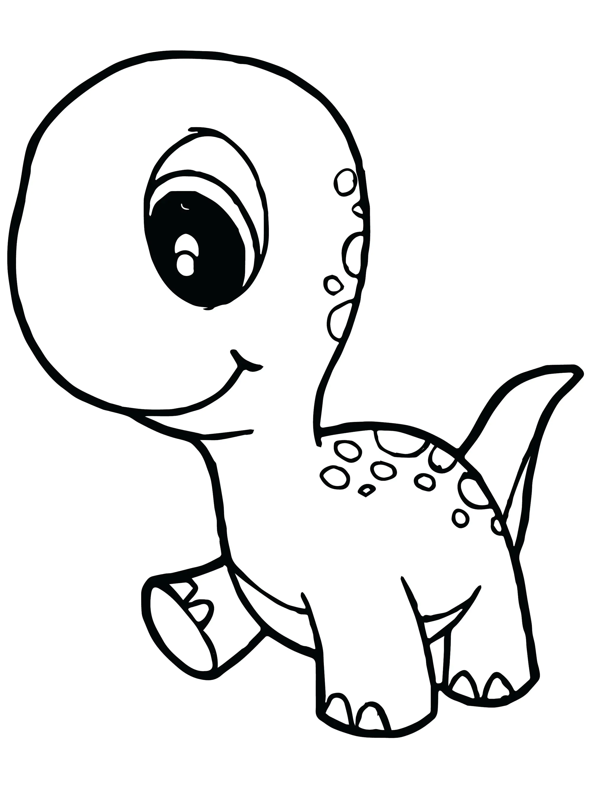 Kleiner Dinosaurier (Ausmalbild zum Ausdrucken und Ausmalen für Kinder)