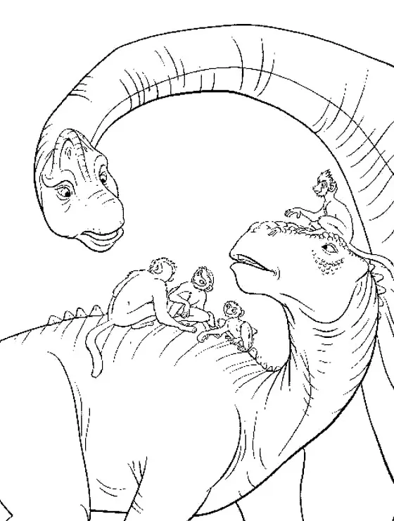Disney Dinosaurier Ausmalbild (Ausmalbild zum Ausdrucken und Ausmalen für Kinder)
