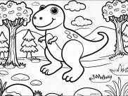 Ausmalbilder von Dinosaurier zum Ausdrucken und Ausmalen für Kinder