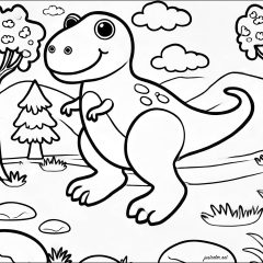Ausmalbilder von Dinosaurier zum Ausdrucken und Ausmalen für Kinder