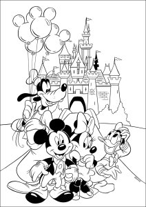 Magisches Abenteuer im Märchenschloss (Ausmalbild von Disneyland)