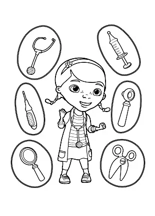 Ausmalbilder von Doktor Plüsch (Disney) zum Herunterladen (Ausmalbild von Doc McStuffins zum Ausdrucken und Ausmalen für Kinder)