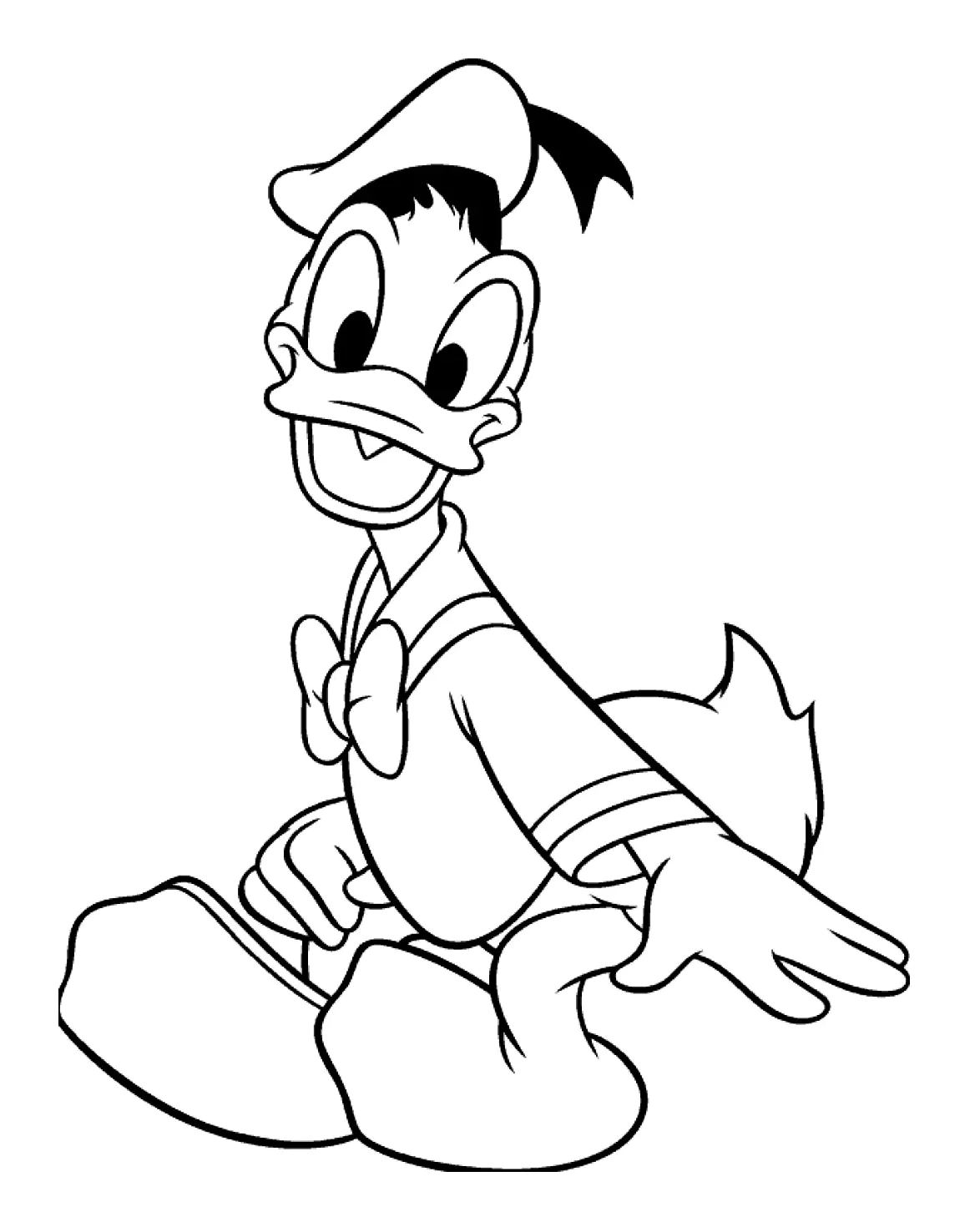 Donald Duck (Ausmalbild zum Ausdrucken und Ausmalen für Kinder)