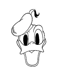 Donalds Maske (Ausmalbild von Donald Duck zum Ausdrucken und Ausmalen für Kinder)