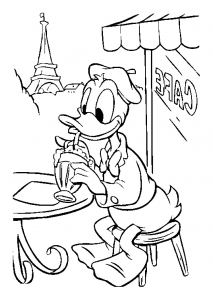 Donald Duck: Milk Shake (Ausmalbild)