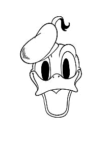 Donalds Maske (Ausmalbild von Donald Duck)
