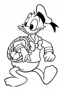 Donald Duck geht (Ausmalbild)