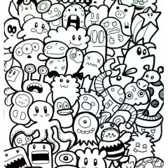 Ausmalbilder von Doodle Art zum Ausdrucken und Ausmalen für Kinder