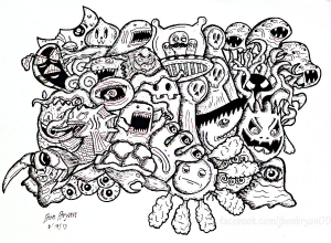 Kostenlose Malvorlage für Kinder mit Doodle Art kostenlos zum Herunterladen