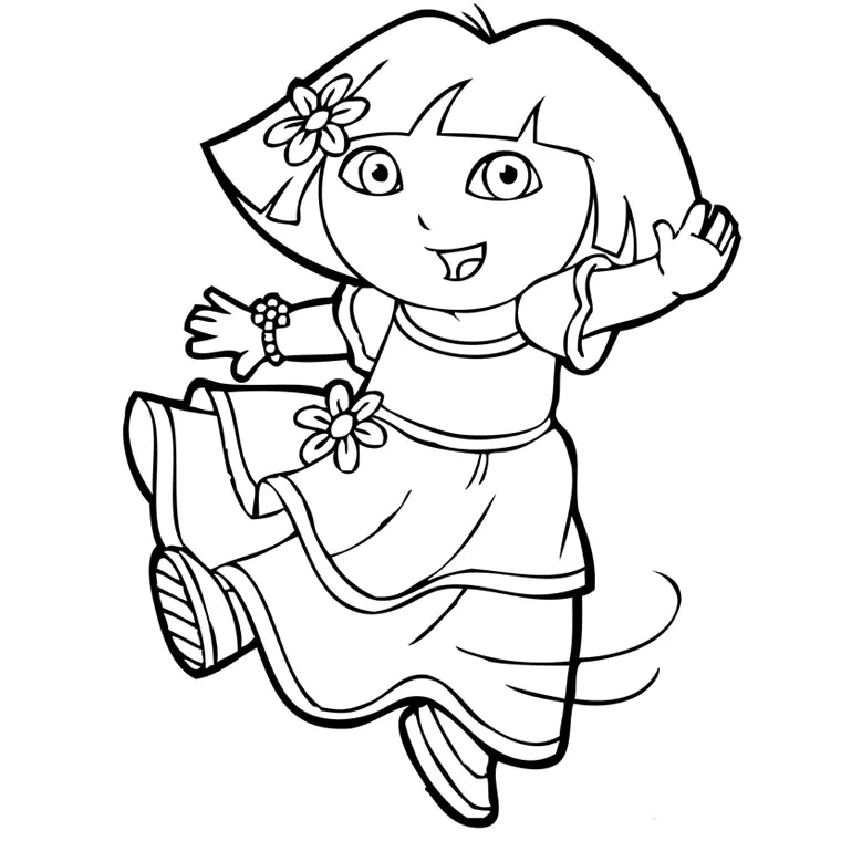 Dora die Tänzerin ausmalen