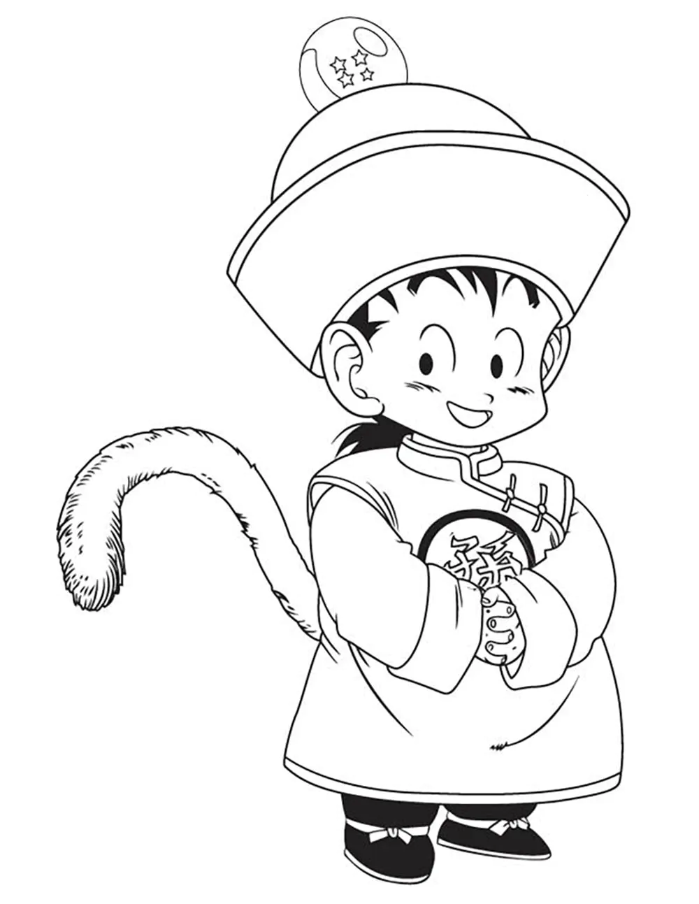 Malvorlage für Kinder mit Dragon Ball kostenlos zum Herunterladen