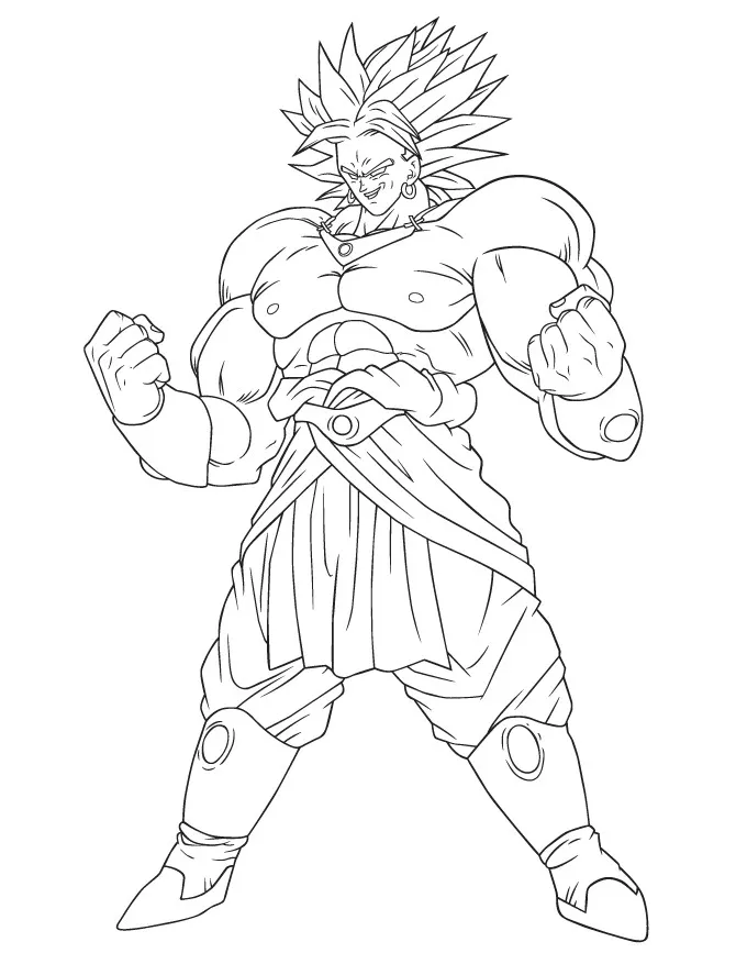 Broly Legendärer Super-Saiyajin - 2 (Ausmalbild von Dragon Ball zum Ausdrucken und Ausmalen für Kinder)
