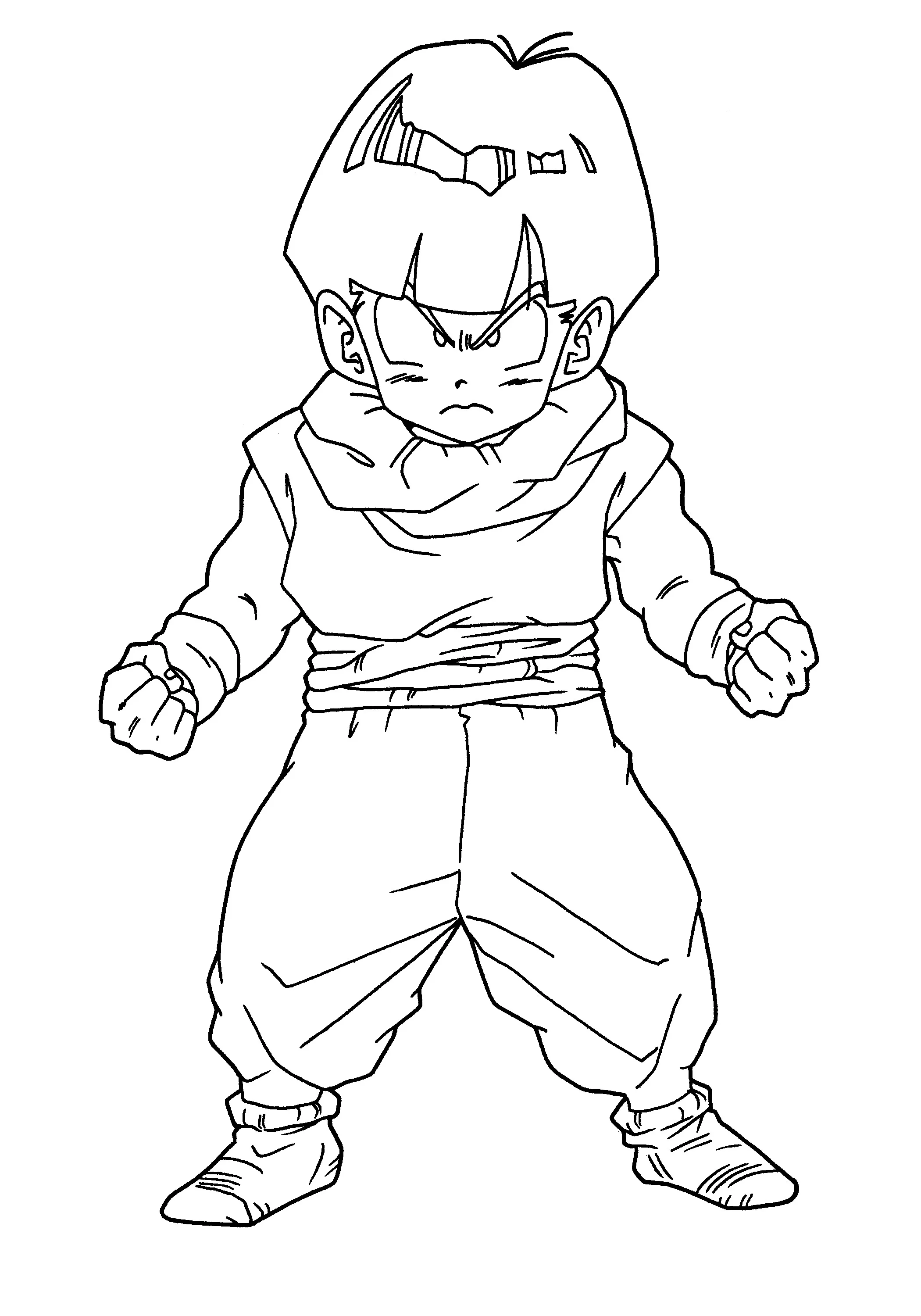 Malvorlage für Kinder mit Dragon Ball zum Ausdrucken
