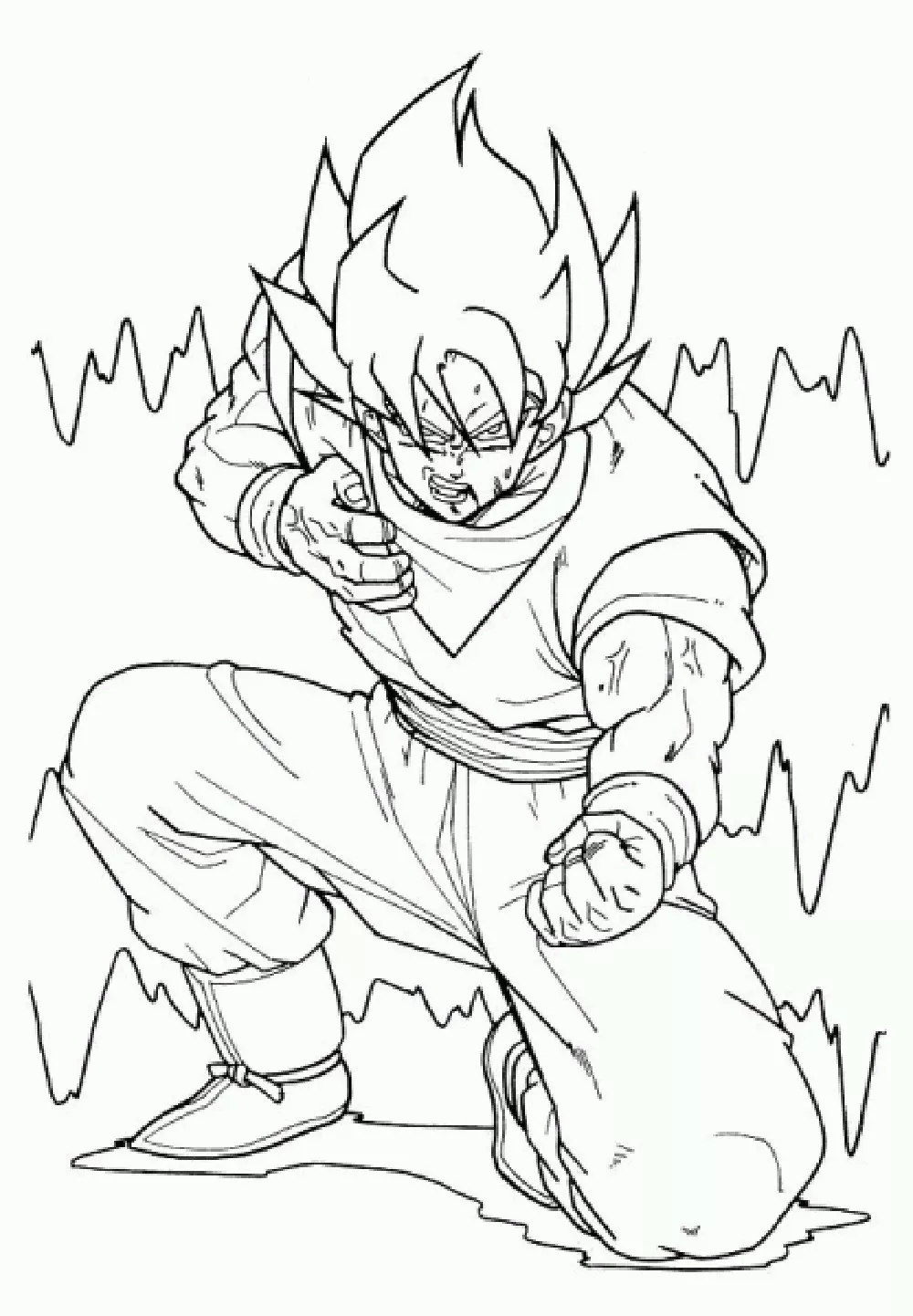 Malvorlage für Kinder mit Dragon Ball kostenlos zum Ausdrucken