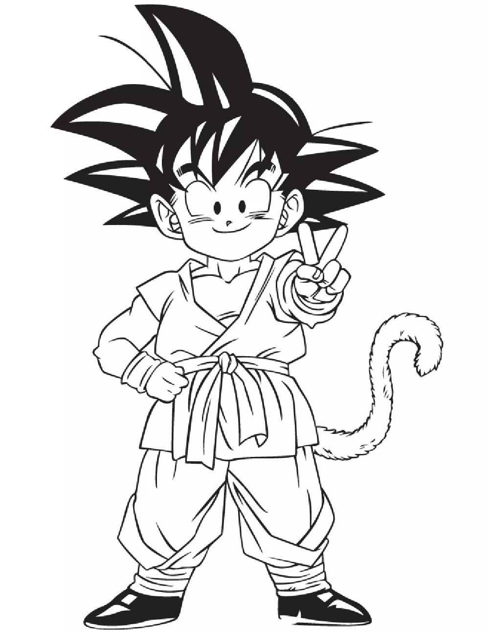 Kostenlose und gratis Malvorlage für Kinder mit Dragon Ball kostenlos zum Herunterladen