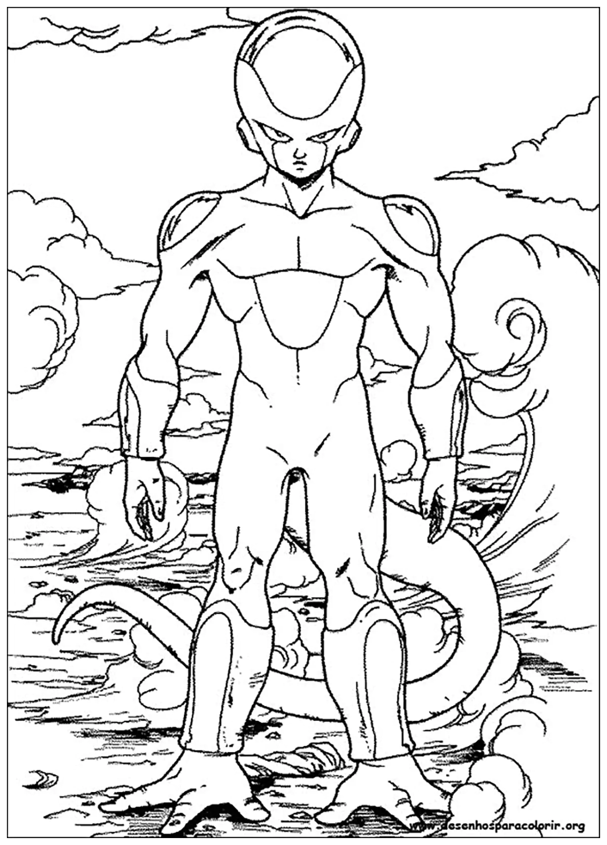 Malvorlage für Kinder mit Dragon Ball kostenlos zum Ausdrucken
