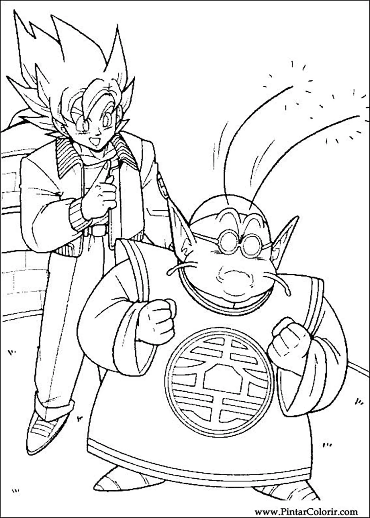 Kostenlose und gratis Malvorlage für Kinder mit Dragon Ball zum Ausdrucken
