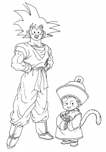 Vater und Sohn vereint! (Ausmalbild von Dragon Ball)