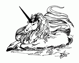 Einhornbild zum Herunterladen und Ausmalen (Ausmalbild von Einhoerner)