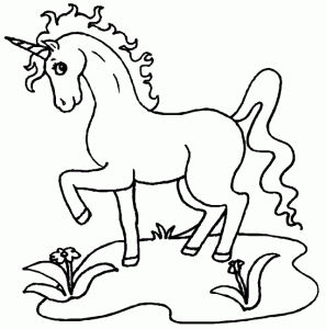 Einhorn zum Ausmalen für Kinder (Ausmalbild von Einhoerner)