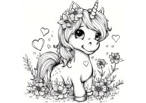 Hübsches kleines Einhorn (Ausmalbild von Einhoerner)