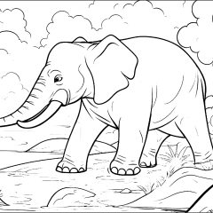 Ausmalbilder von Elefanten zum Ausdrucken und Ausmalen für Kinder