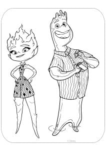 Coloriage Elementary: Ember und Wade (Ausmalbild von Elementar)