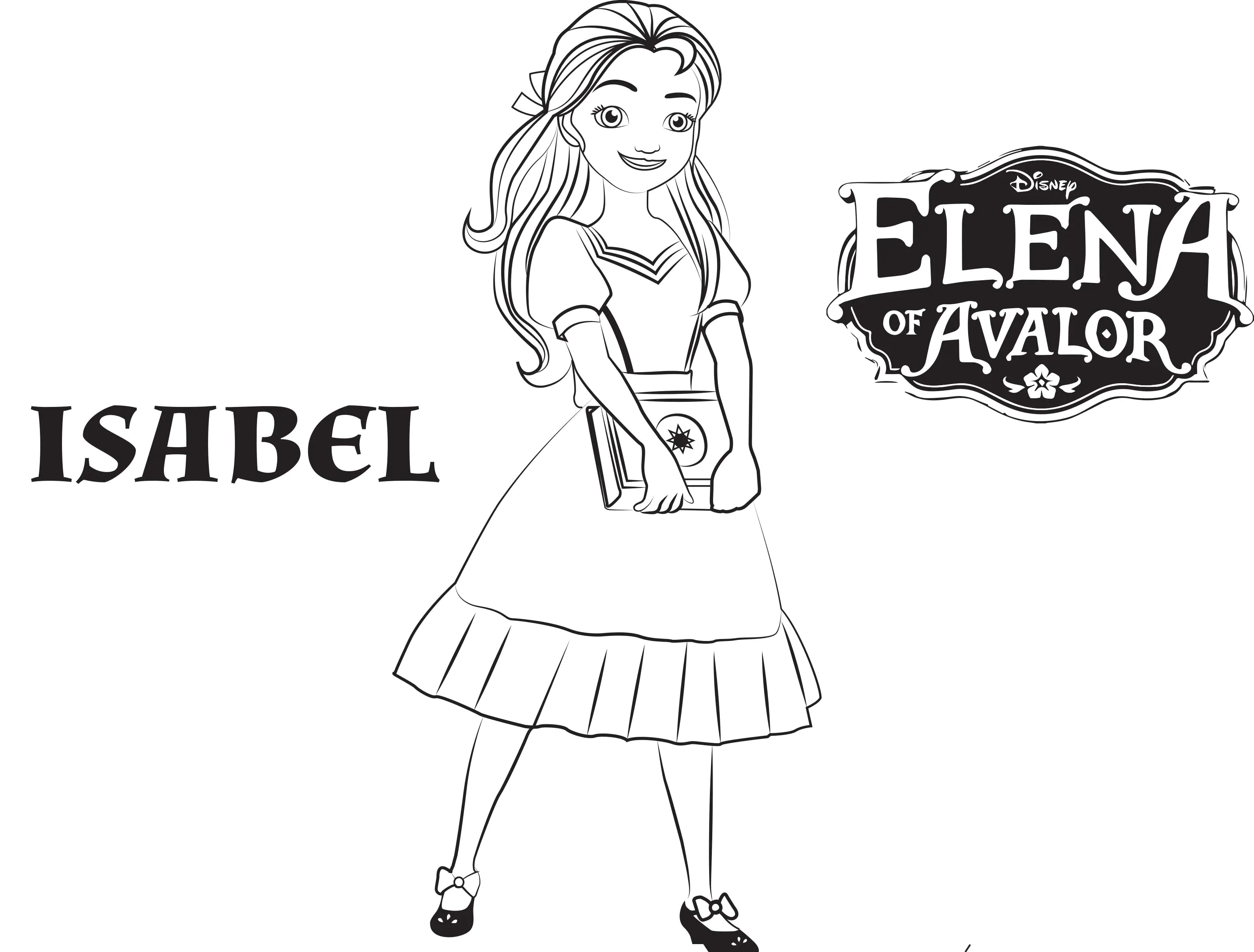 Isabel (Ausmalbild von Elena Avalor zum Ausdrucken und Ausmalen für Kinder)