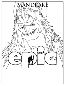 Mandrake Ausmalbild aus dem Film Epic (Ausmalbild von Epic - Verborgenes Königreich)