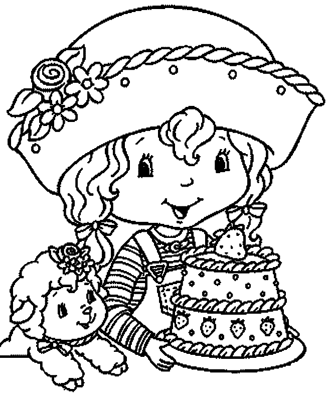 Charlotte aux Erdbeeren Malvorlage zum Herunterladen. (Erdbeermaedchen Erdbeerli)