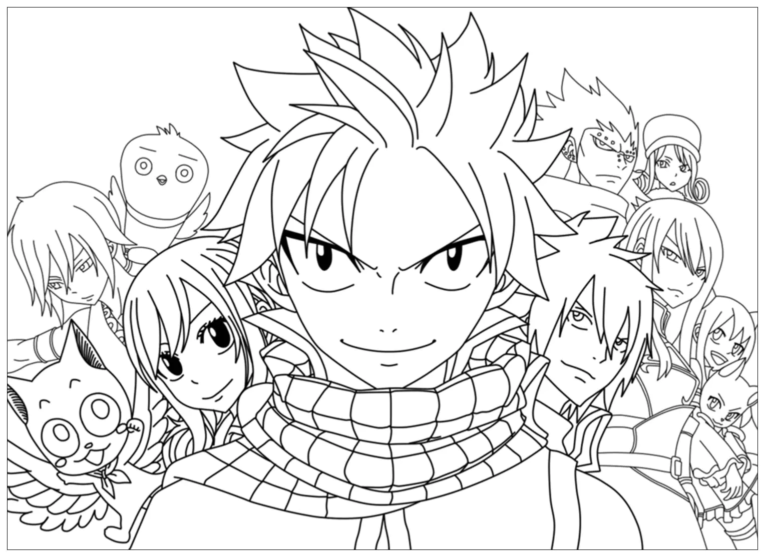 Ausmalbilder von Fairy Tail zum Ausmalen für Kinder