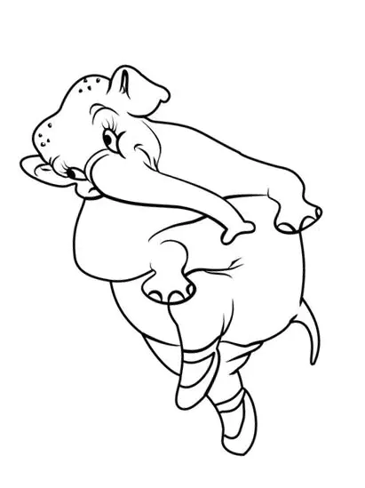 Hippopotamus Hyazinthe (Ausmalbild von Fantasia zum Ausdrucken und Ausmalen für Kinder)