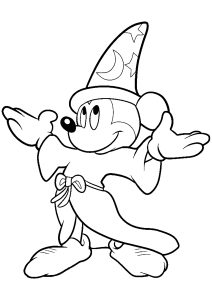 Micky und der Zaubererhut (Ausmalbild von Fantasia)