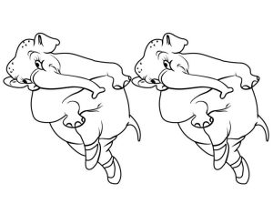 Doppelter Hyazinth-Hippo (Ausmalbild von Fantasia)